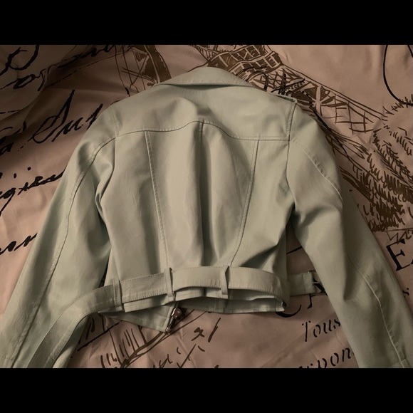 Mint Green Leather Jacket - Picture 3 of 3